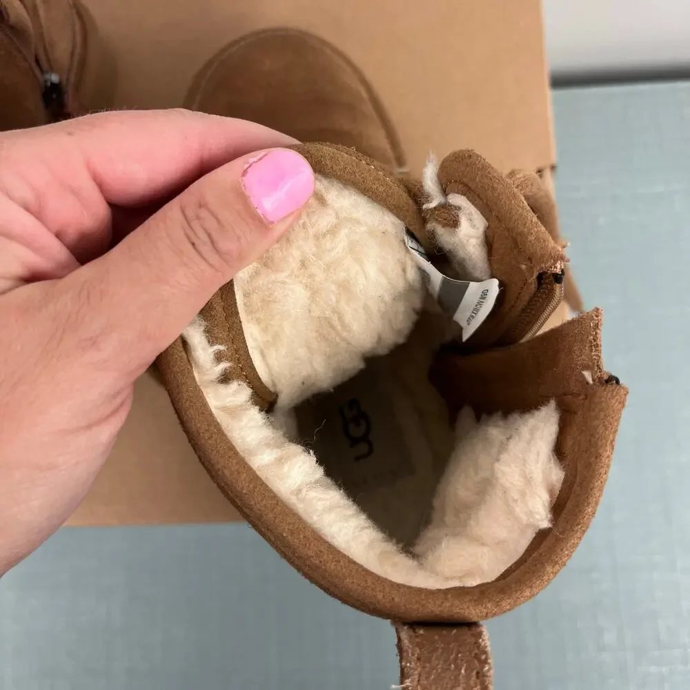 Ugg Kids' Neumel High Suede Sheepskin Chukka Boot Chestnut 13